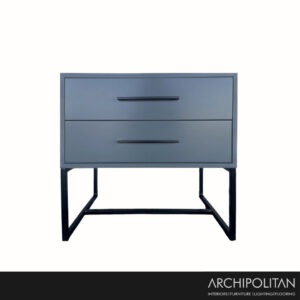 DNA Satin Grey Bedside Table