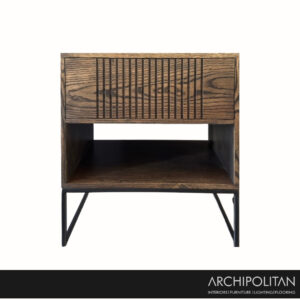 Dna Fluted Drawer With Open Shelf Bedside table