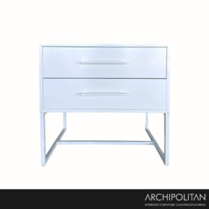 DNA Satin White Bedside Table